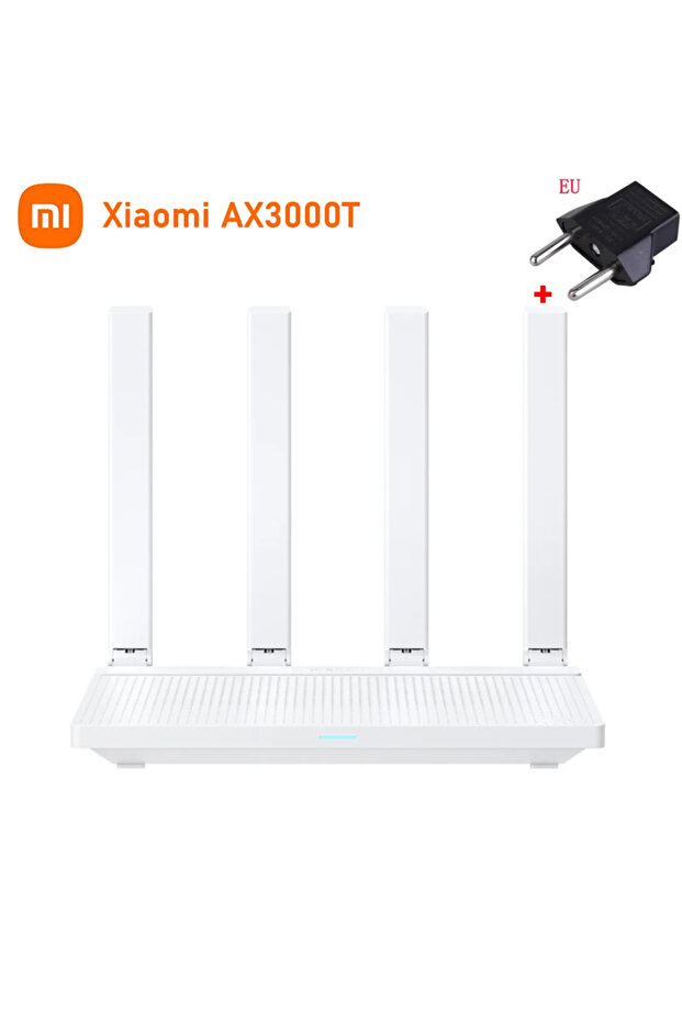 جهاز راوتر شاومي AX3000T بتقنية WiFi 6 وتردد 2.4G و5G مع محول الاتحاد الأوروبي، يوفر اختراقًا فعالًا للجدران ويحمي الأطفال.