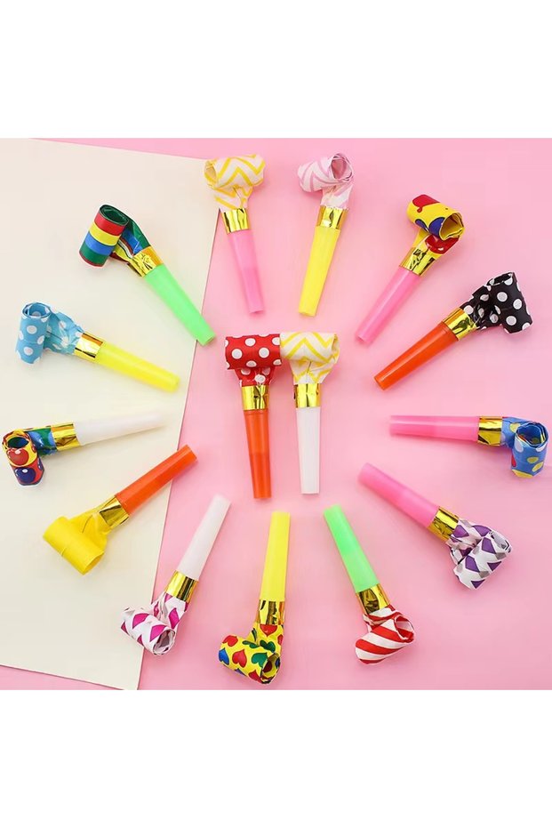 mixed color 40pcs 40PC Funny Blowouts Whistles Kids Birthday Party Favors Decoration Supplies Noice