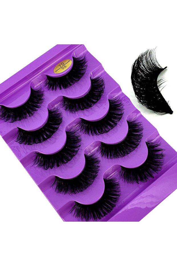 5Pairs7D08 NEW 5pairs Classic Hybrid Volume Lashes New Arrival Wispy D Curl Short Russian Strip Lash