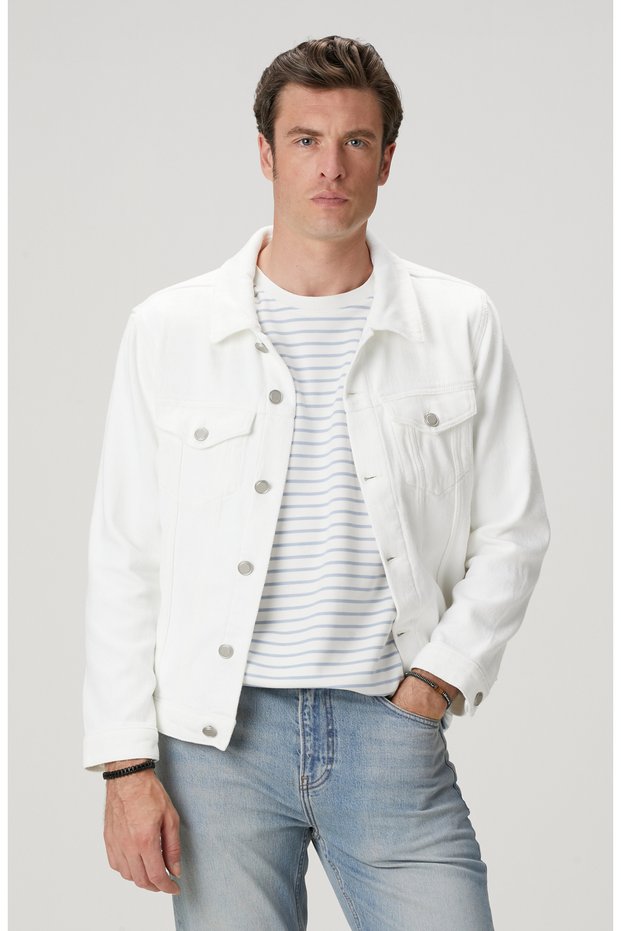 Kırık Beyaz Denim Mont