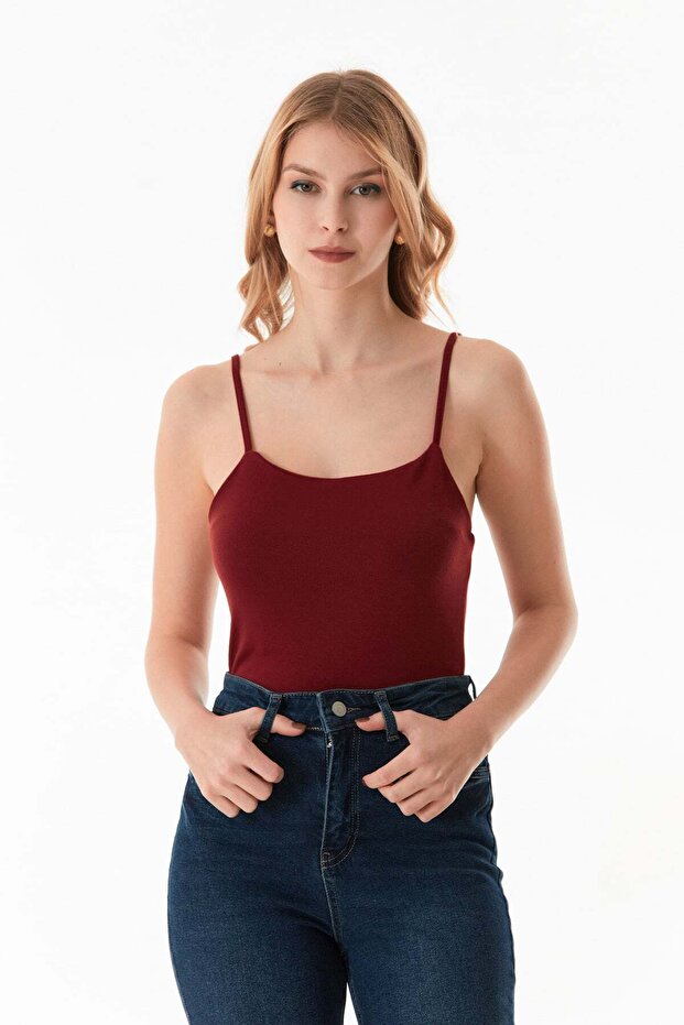 Basic Snap Rope Strap Bodysuit - 1