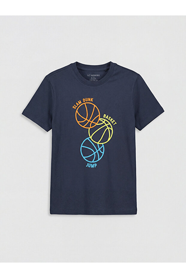 Original Oval Collar Printed Boy's T-Shirt