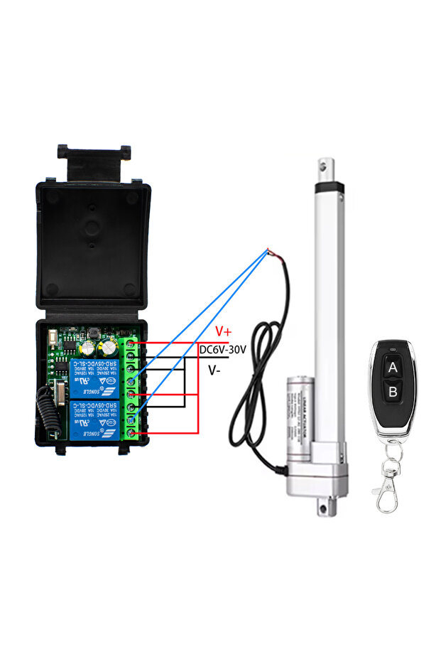 12V 24V 433Mhz RF Actuator Motor Controller, 2CH Receiver Module Switch 2CH Transmitter For LED D...