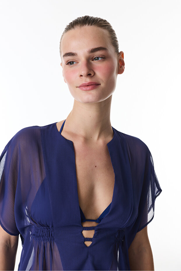 Lacivert Basic Kaftan - 3