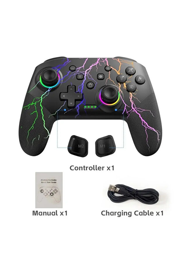 Thunder Light DATA FROG Wireless Pro Controller Gamepad with Programmable Function for Switch / For - 1