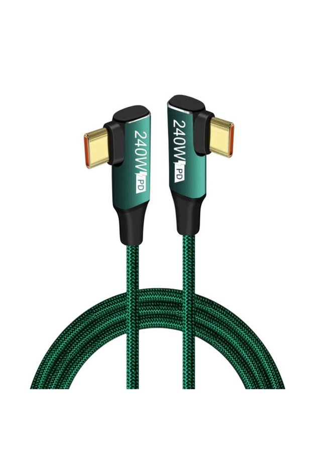 BSN 3m Double elbow USB C Fast Charging Cable 90 Degree Type-C Data Cord PD 240W 48V 5A High-Speed E