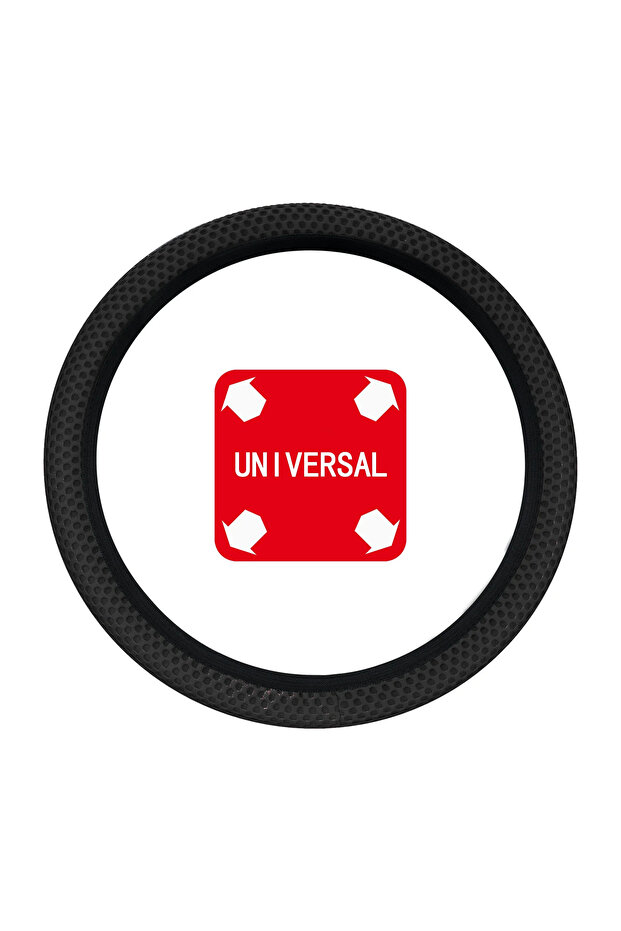 11wangge-Black 1PC Universal Car Steering Wheel Cover Summer Ice Silk Breathable Non-Slip No Inner R