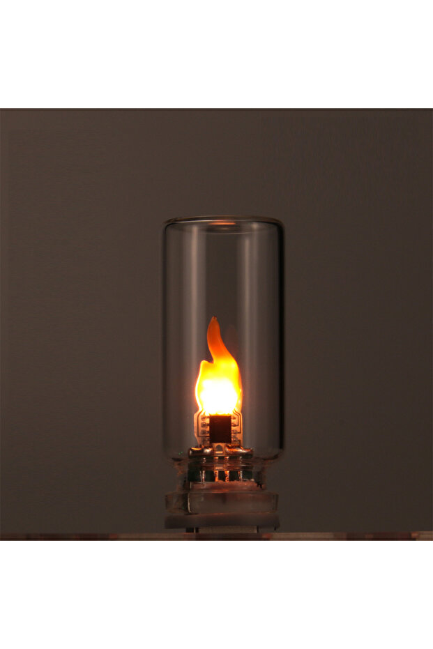 Transparent USB LED Flashing Candle Light 5V Flame Night Light Frosted Clear Glass Decorative Touch