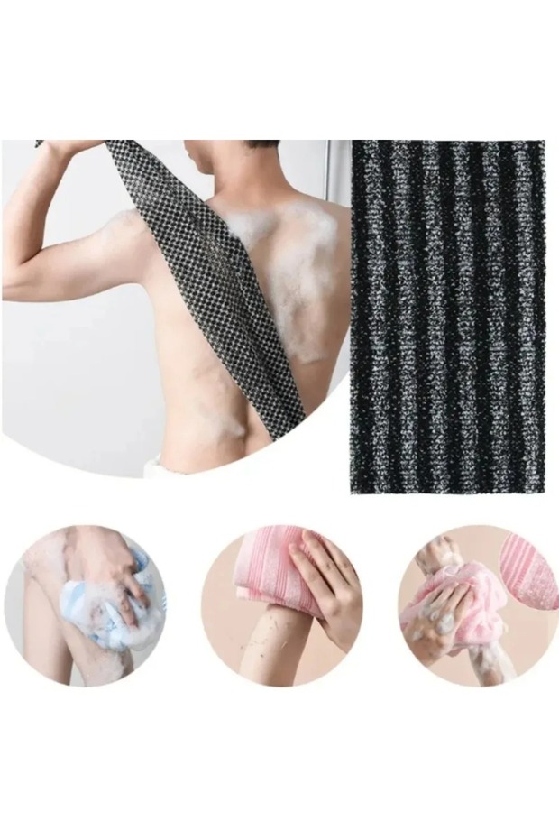 50g black grid Nylon Exfoliating Bath Brush - Shower Scrubber for Back & Body, Soft Shower Sponge Ba