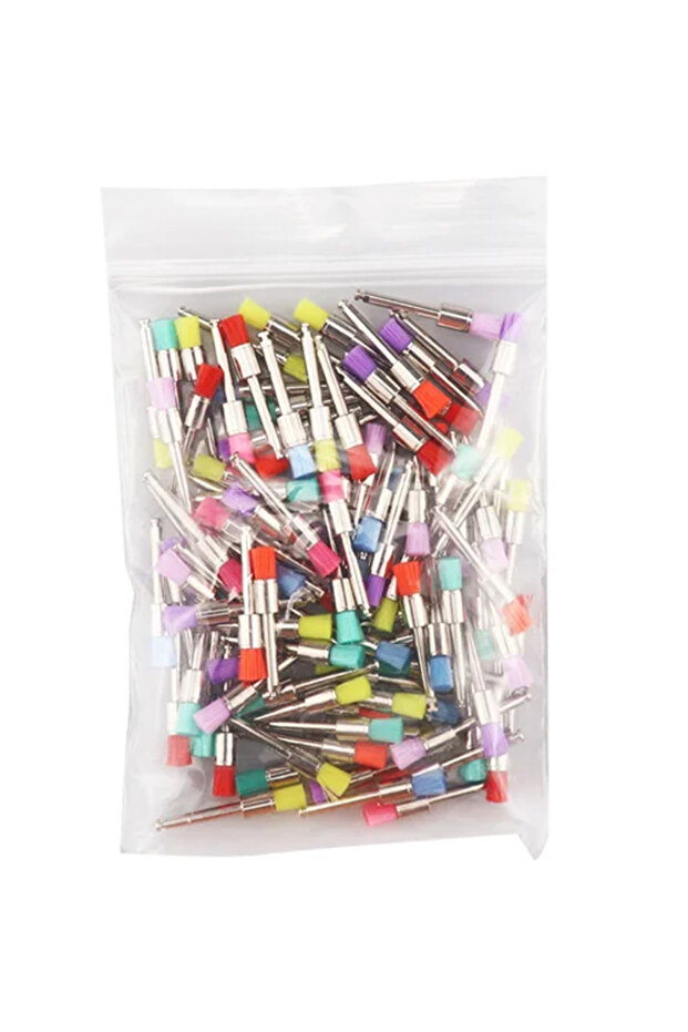 Flat Color 100pcs Dental Materials Prophy Prophylaxis Brush Colour White Nylon Polishing Brushes RA