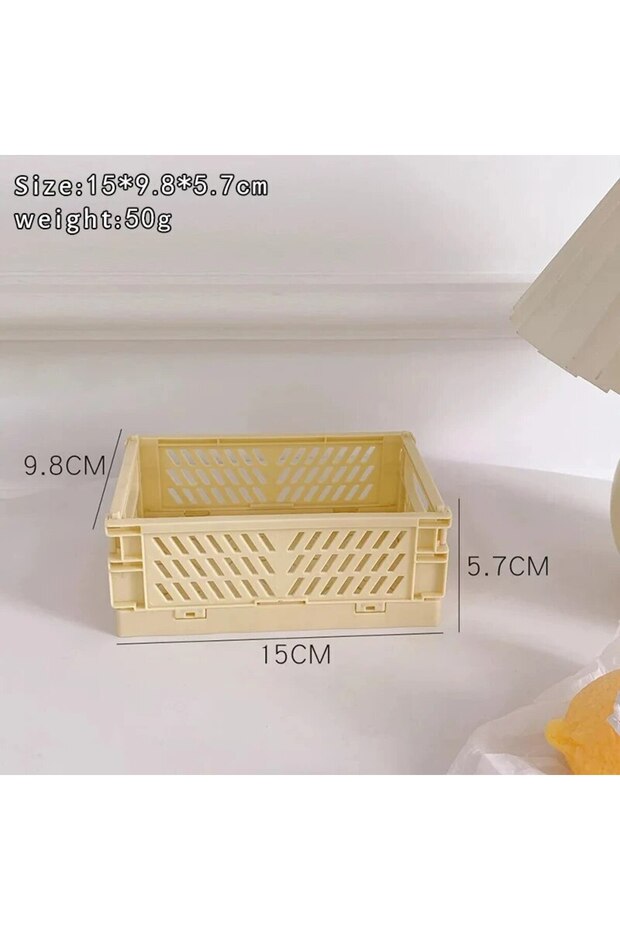 Yellow 6 Color Organizing Storage Baskets Case Folding Student Desktop Basket Tape Stationery Plasti