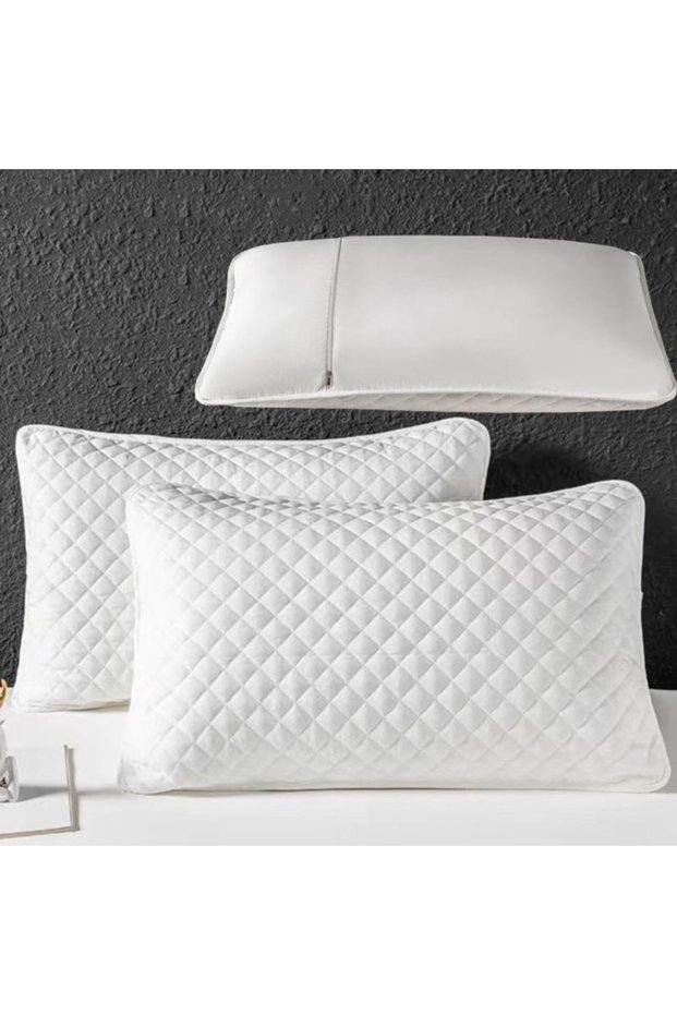 White-With Zipper Cotton Pillow Cover Head Oil Anti Mite Pillow Case Protector Waterproof Isolation