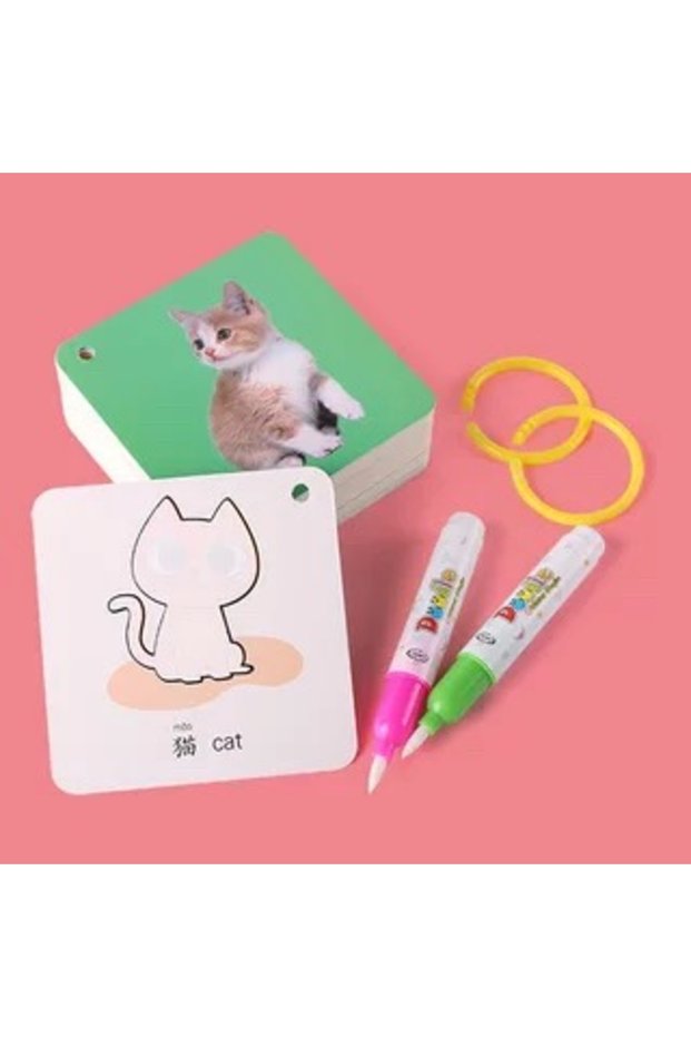 No box Animals New Montessori Reusable Magic Water Drawing Book for Kids Coloring Picture Card Recog