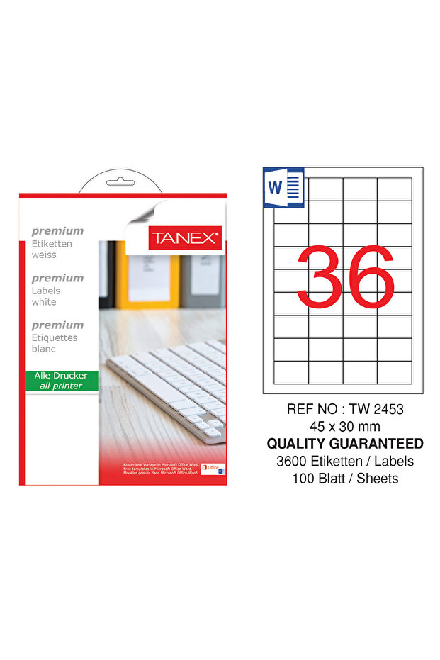 علامة ليزر TW-2453 مقاس 45x30 مم 100 قطعة