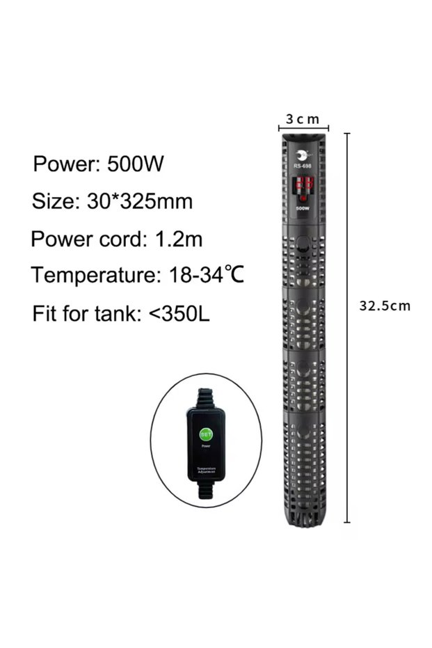 Voltage 220V 500W Aquarium Submersible Heater Fish Tank Water Heating Rod Constant Aquarium Thermost
