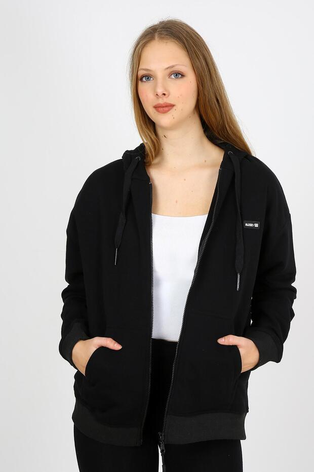 Zippered Hooded Sweatshirt un-501403.