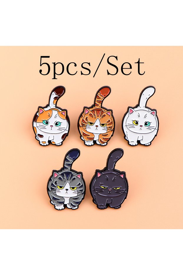 12 2-10pcs/Set Cute Pet Cat Dog Enamel Pin Cartoon Animal Brooches for Women Lapel Pins Badges on Ba