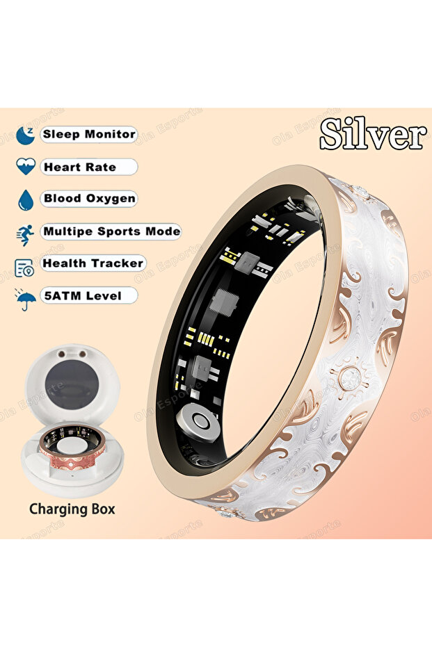 9 Silver New Diamond Fashion Various Colors Available Women Smart Ring With Box Waterproof Lady ring