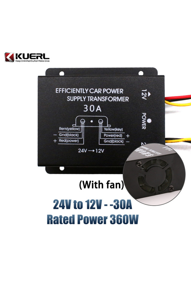 12V 24V 30A with fan DC-DC 24V to 12V Power Supply Voltage Converter 10A 15A 20A 30A Step Down Modul