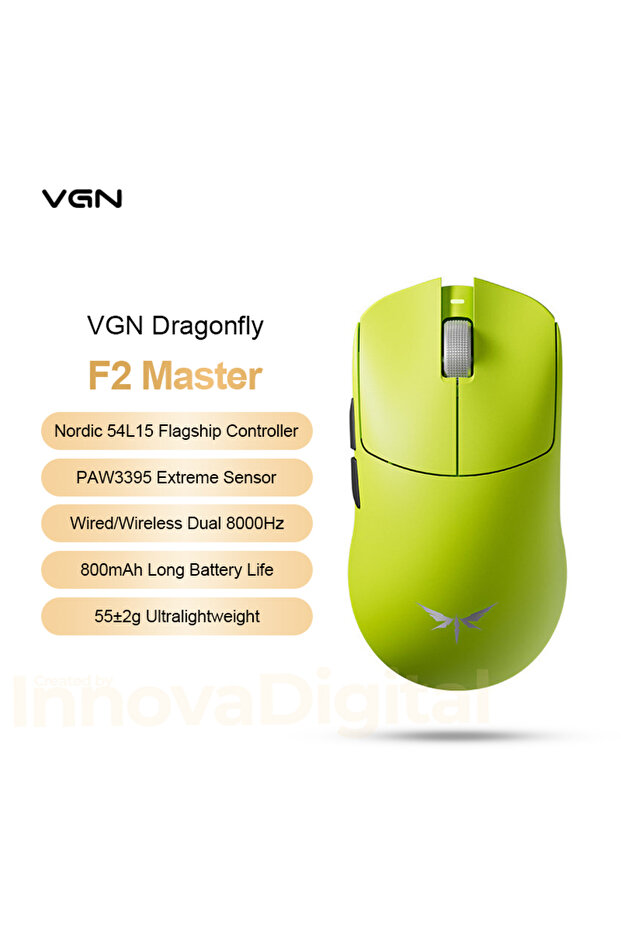 Master Green VGN Dragonfly F2 Pro Max Master Wireless Gaming Mouse PAW3395 PAW3950 8K Superlight Tri