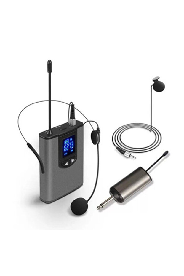 one drag one Portable Wireless Headset Microphone+Lavalier Mic System Teaching Speech Interview Vlog