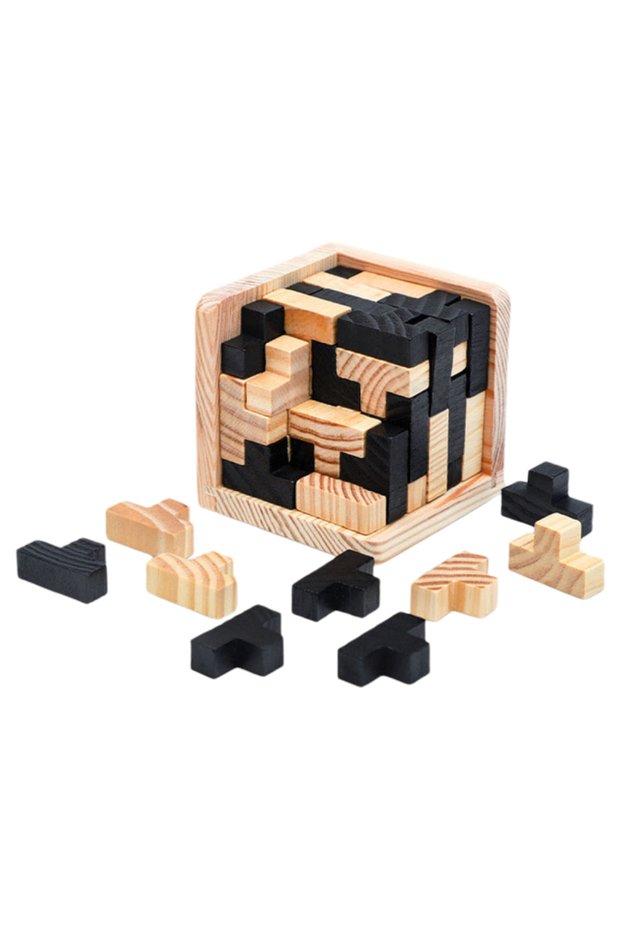 NB160C5-54T 3D Cube Puzzle Luban Interlocking Creative Educational Wooden Toy Brain IQ Mind Early Le