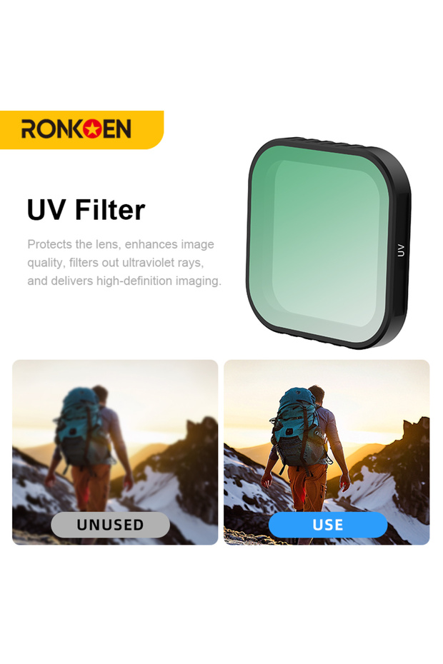 UV Filter Ronkoen CPL ND8 ND16 ND32 Lens Filter Kit Aluminum Alloy Frame for Insta360 Ace Pro 2 / Ac