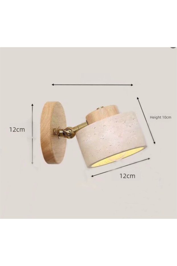 YELLOW Yellow Cave Stone Japanese-Style Wabi-Sabi Bedroom Bedside Wall Lamp, Retro Homestay Study, R