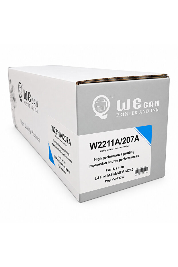 حبر W2211A / 207A سماوي (Cyan) متوافق مع طابعات HP