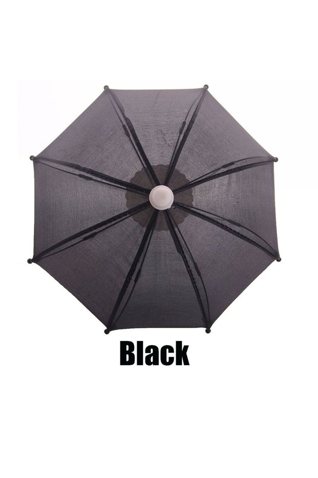 black New Style Colorful Plastic Mini Umbrella Rain Gear Toy Umbrella Baby Toy Girl Gift Doll Embell