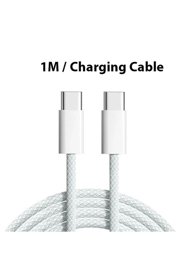 1M Cable 40W Fast Charger Set USB C Port Wall Charging Type-C Braiding Data Cable For iPhone 16 15 P