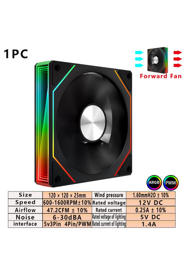 وحدة تحكم A-RGB صغيرة، مروحة أمامية سوداء، مراوح ARGB، مروحة تبريد وحدة المعالجة المركزية، مروحة هيكل الكمبيوتر، مروحة Ai.