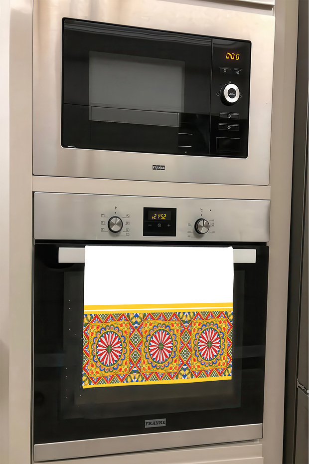 Decorative Kitchen Cotton Oven Towel Special Patterned Ethnic Model 35X50 cm Washable
