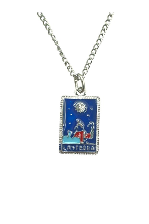 Blue Color Sun God Tarot Figured Unisex Necklace – Mystical, Spiritual and Meaningful Design