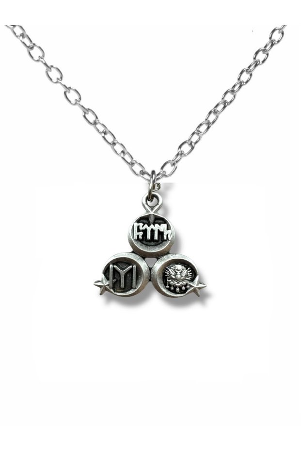 Tuğra Kayı Boyu Embroidered 3-Piece Necklace - Unisex 60 cm Chain Necklace Set with Ottoman and Turkish Symbols