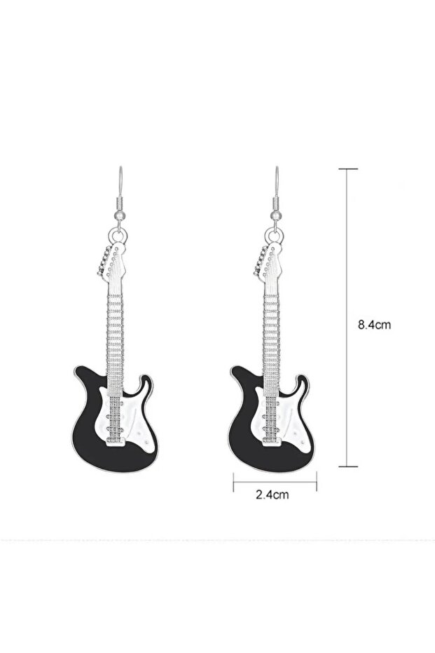 Guitar Earrings Black