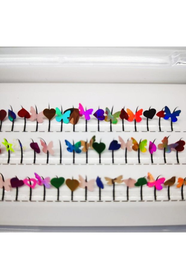 11mm 0.15MM D Butterfly Lashes Veteran Color Individual Lash 3D Butterfly Heart Glitter False Eyela