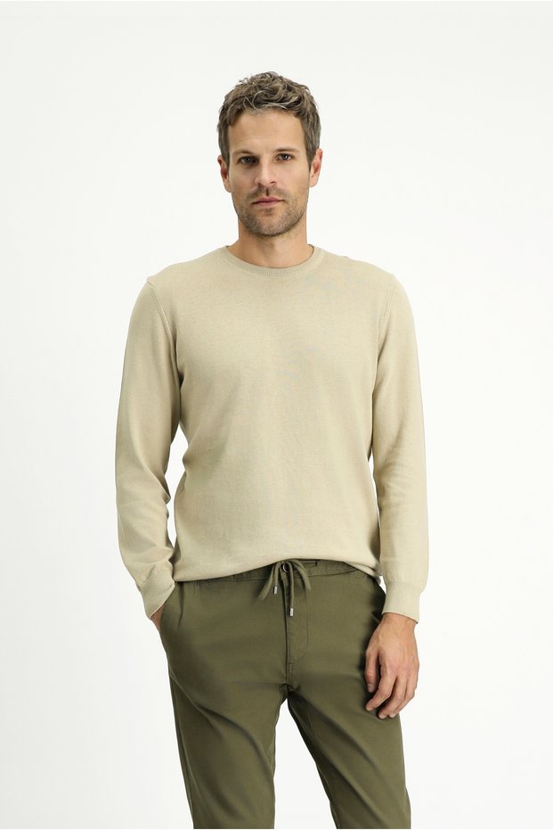 Crew Neck Regular Fit Cotton Cashmere Knitwear Sweater