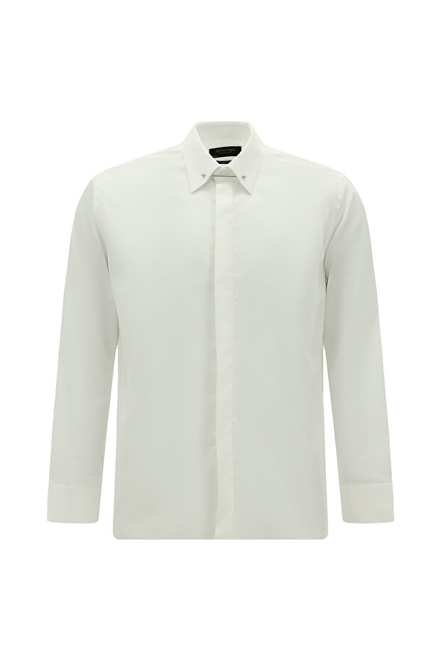 Long Sleeve Slim Fit Slim Fit Classic Non Iron Satin Cotton Shirt