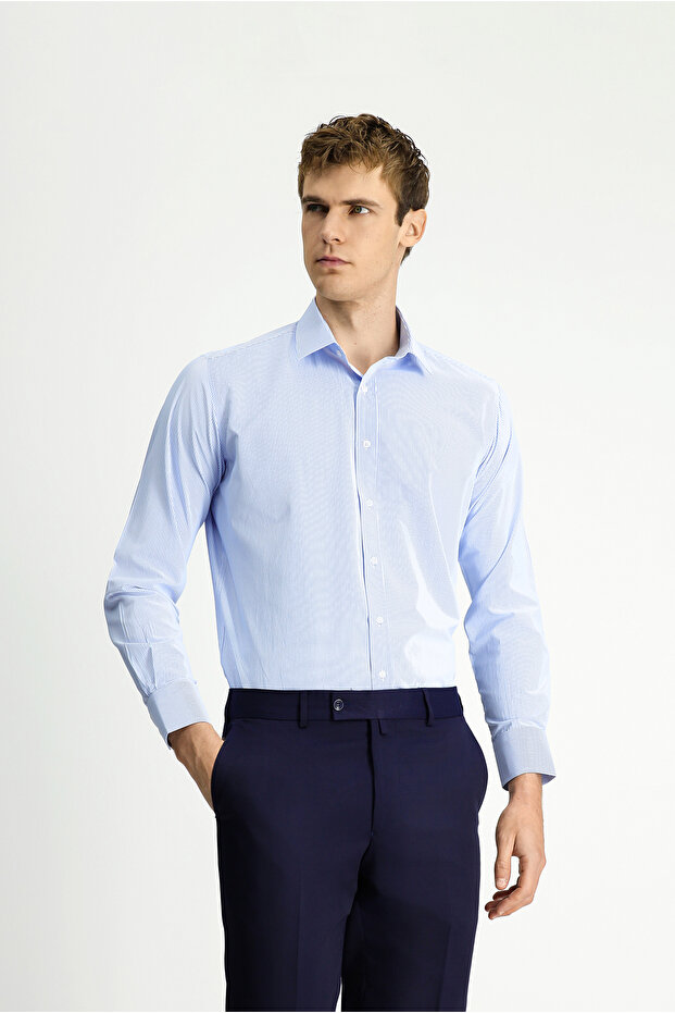 Long Sleeve Classic Striped 4 Seasons Cotton Pack Easy to Wear Shirt