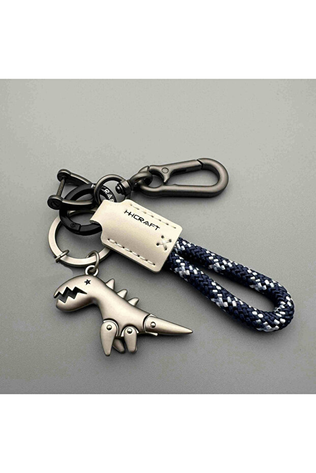 Style 6 Motorcycle Decoration Accessories and Car Keychain Single Leather Woven Rope Metal Keychain