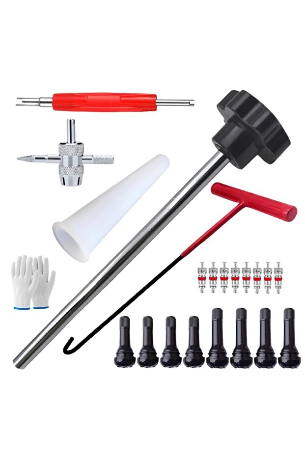 23pcs 3/13/23/30pcs Car Valve Stem Tool Tire Valve Stem Puller Auto Tire Installer Tool T-Hook Car P