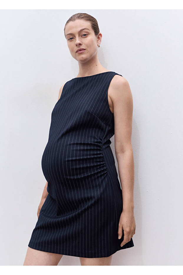 Diplomatic Striped Boat Neck Dress