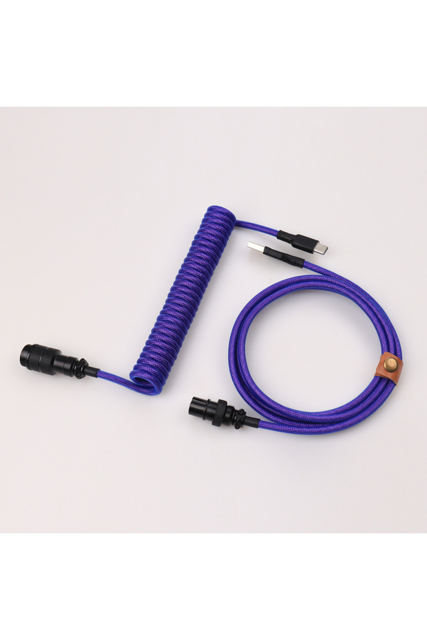 1.5m D29 LANO Detachable Aviator Coiled Power Cable Type C for Mechanical Gaming Keyboard Double Sle