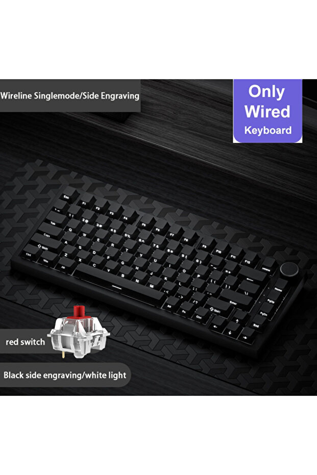 لوحة مفاتيح ميكانيكية للألعاب AK820 Black1 AK820/AK820Pro بتقنية البلوتوث 5.1/لاسلكية/سلكية قابلة للتخصيص