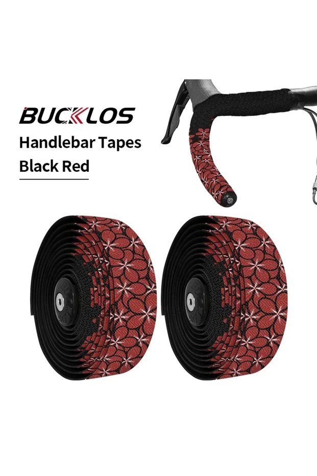 BUCKLOS BAUHINIA-Black Red BUCKLOS Speed Handlebar Tape Non-slip Race Bike Bar Tape Waterproof Road