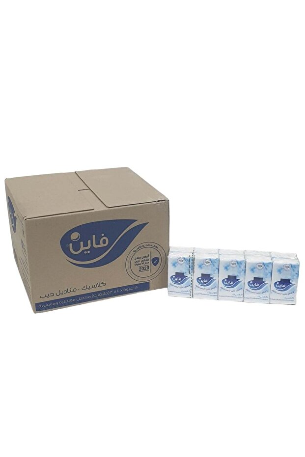 كرتون | فاين | مناديل جيب 10 مناديل معطرة و معقمة × 10 باكيتات ( 12 شدة )