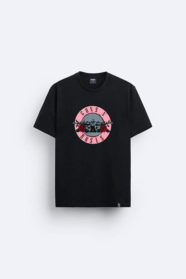 Guns' N Roses Printed Crew Neck Black T-Shirt