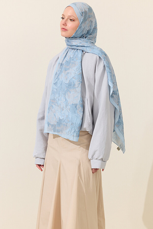 Monaco Kraş Shawl-Blue