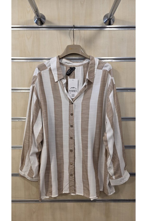 Striped Women's Shirt 100% Cotton Wide Cut